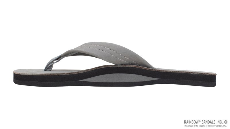Rainbow Sandals Women Premium Leather Single Layer, Grey, Large (7.5-8.5) - Image 2